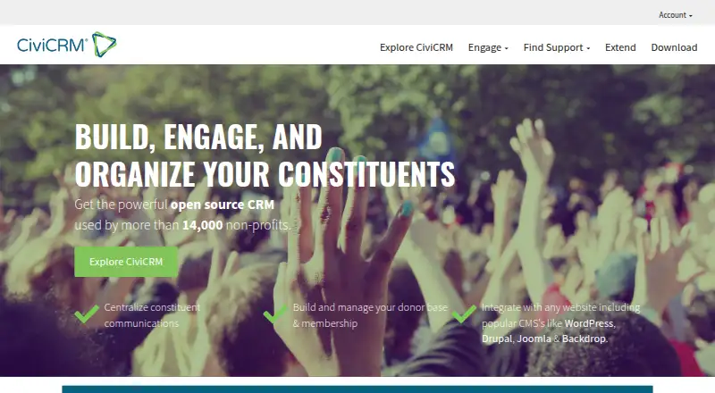 The CiviCRM homepage