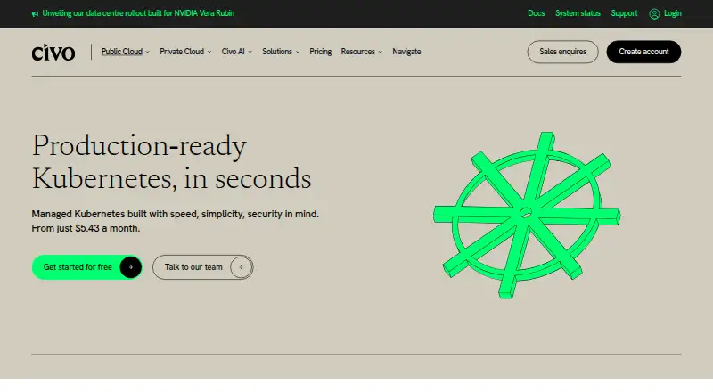 Civo Kubernetes's website