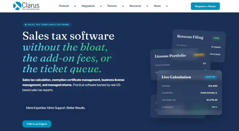 Clarus's website