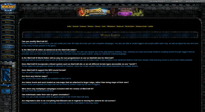 Warcraft III World Editor's website