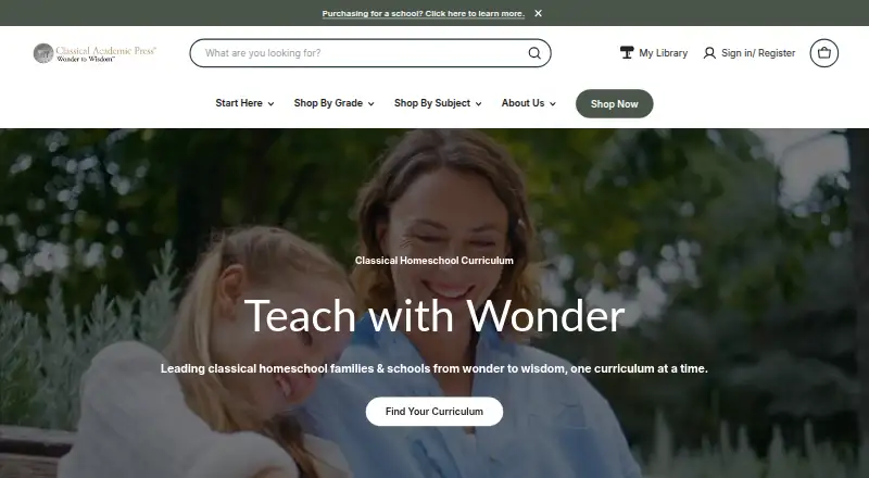 The Classical Academic Press homepage