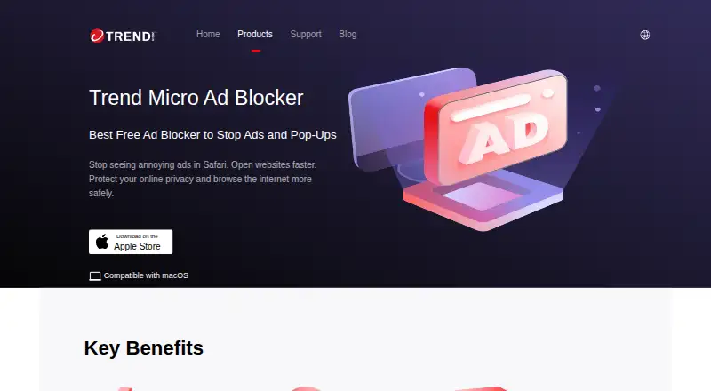 The Trend Micro Ad Blocker homepage