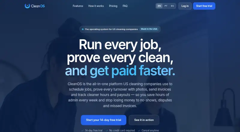 CleanOS's website