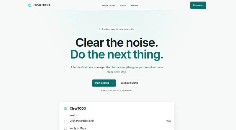 ClearTODO's website