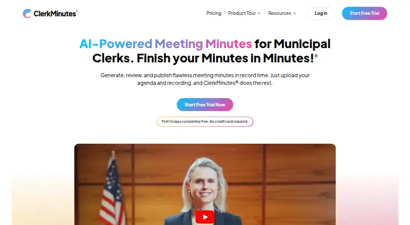 The ClerkMinutes homepage