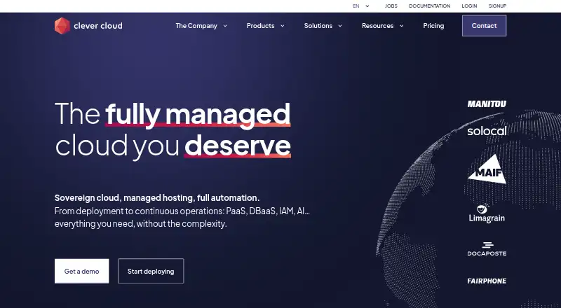 Clever Cloud's website