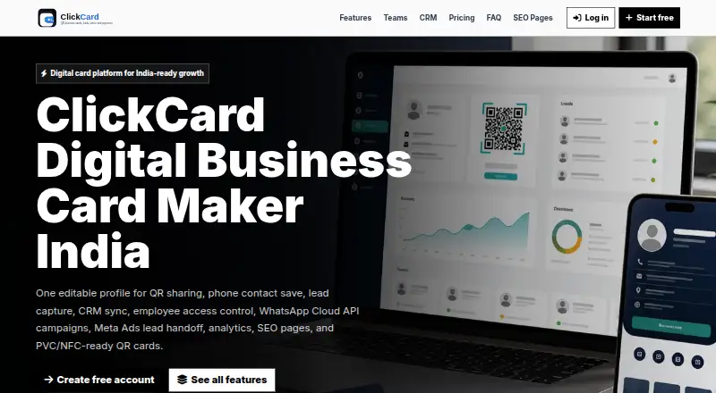 The ClickCard homepage