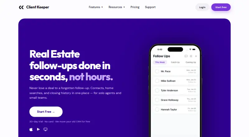 The Client Keeper homepage