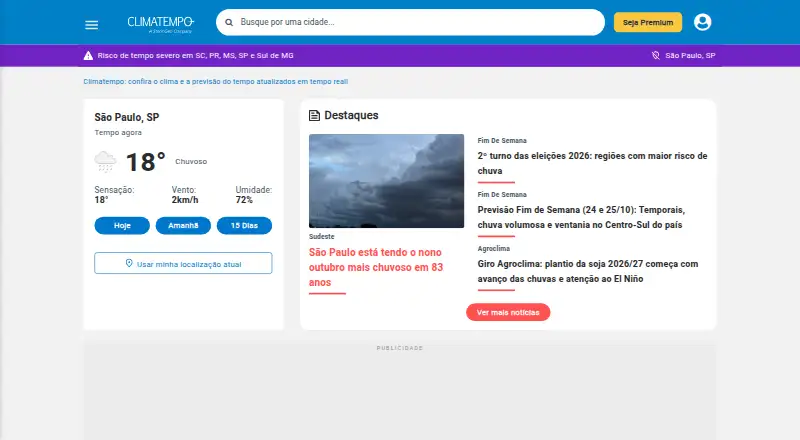 Climatempo's website