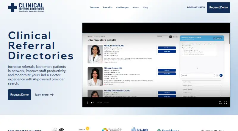 The Clinical Referral Directories homepage