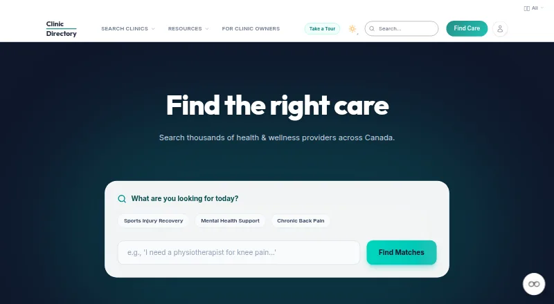 The Clinic Directory homepage