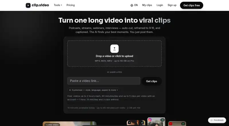 clip.video's website