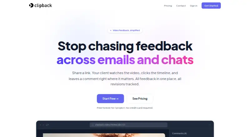 Clipback's website