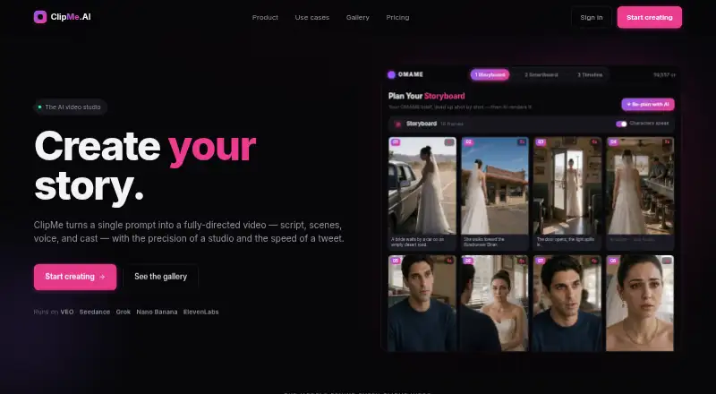The ClipMe.AI homepage