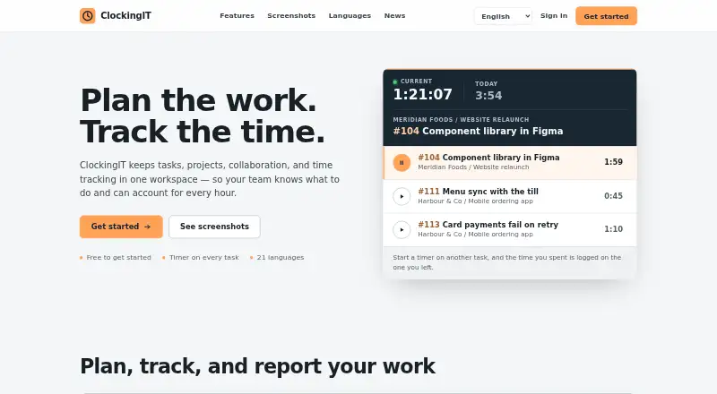 The ClockingIT homepage