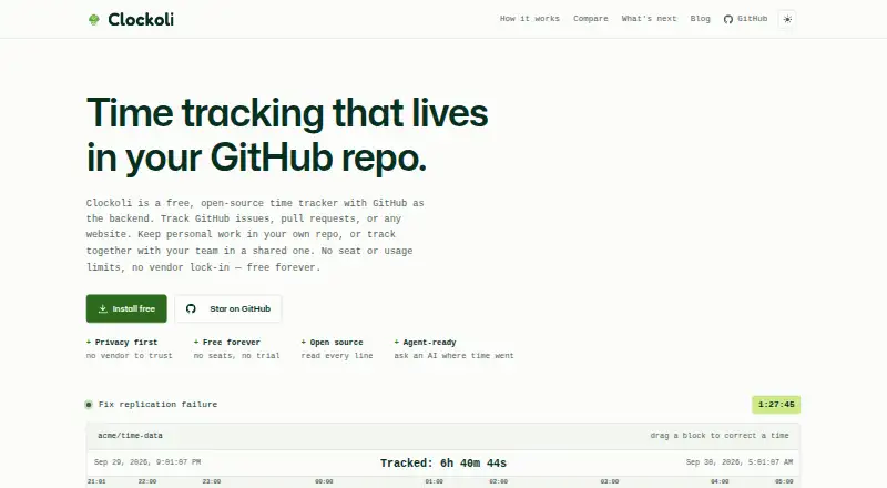 Clockoli's website