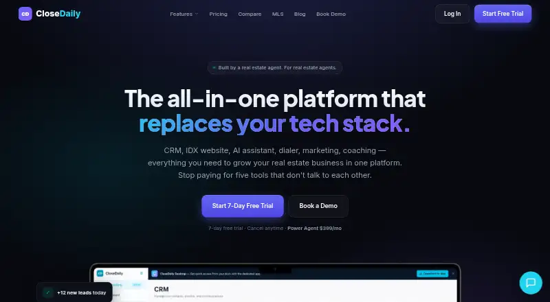 The CloseDaily homepage