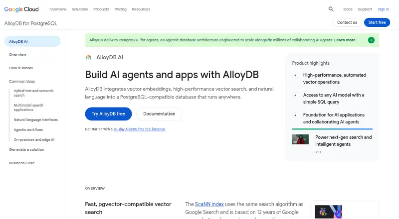 AlloyDB AI's website