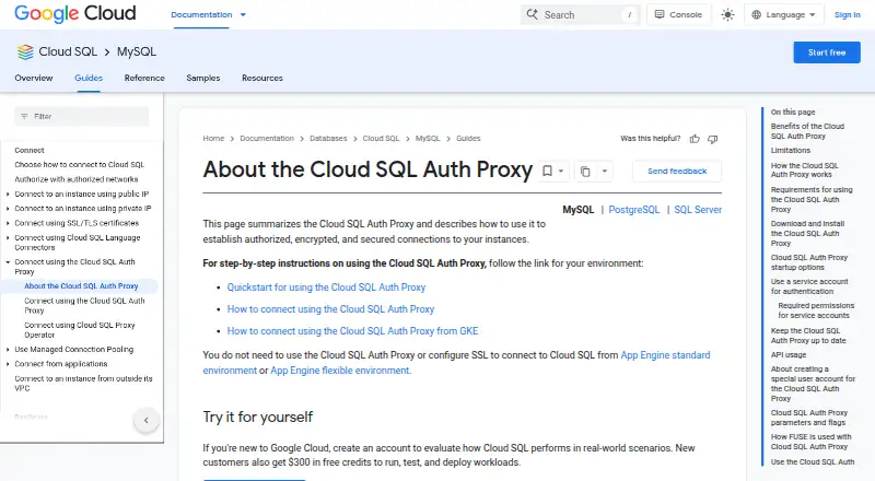 Cloud SQL Auth Proxy's website