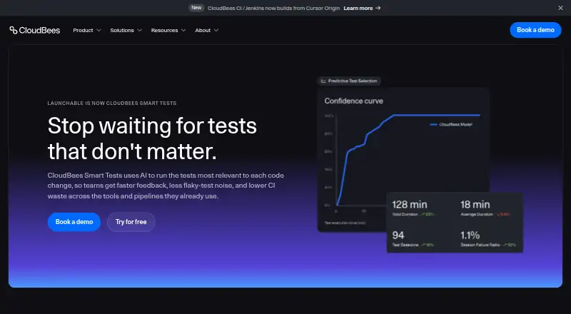 CloudBees Smart Tests's website