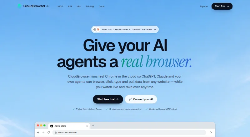 CloudBrowser AI's website