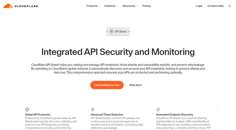 Cloudflare API Shield's website