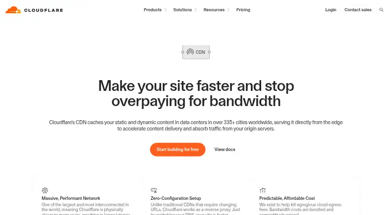 Cloudflare CDN's website