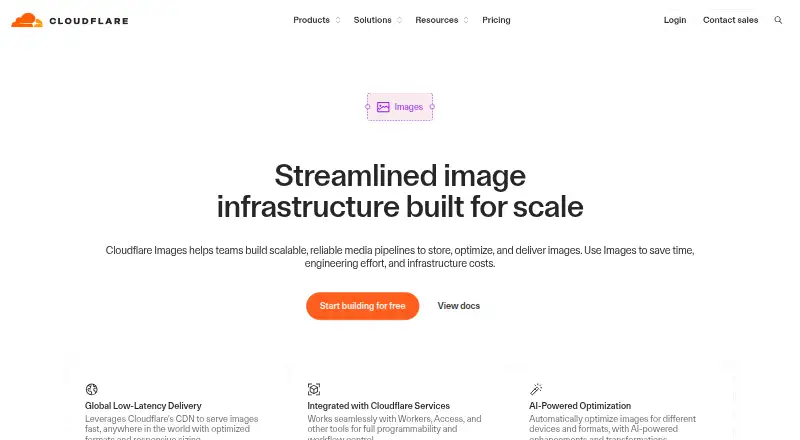 Cloudflare Images's website
