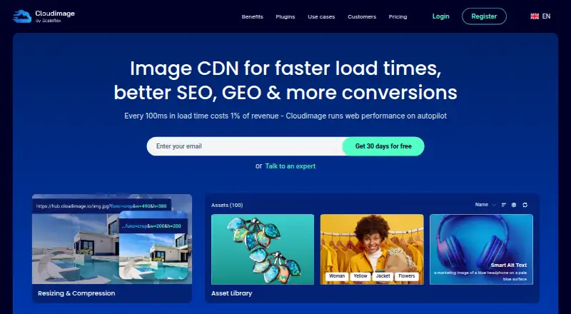 The Cloudimage homepage