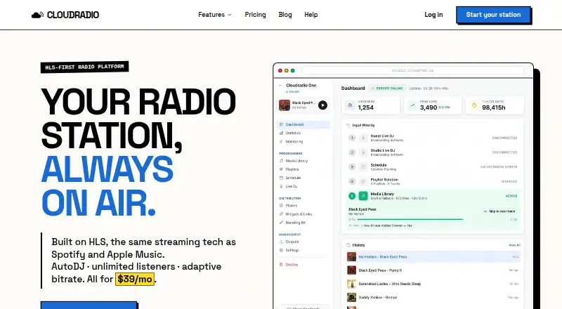CloudRadio's website