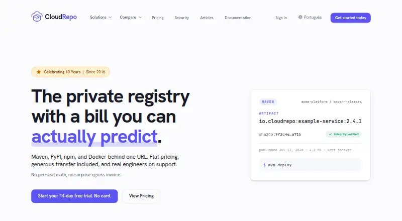 CloudRepo's website