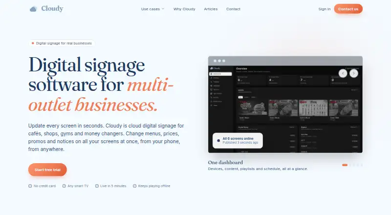 Cloudy CMS's website