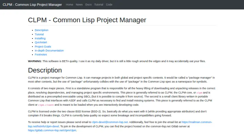 The CLPM homepage