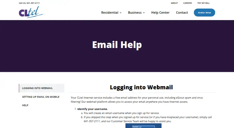 CLtel Email's website
