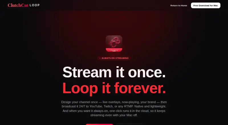 ClutchCut Loop's website