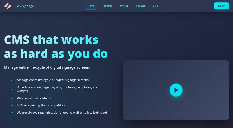 CMS Signage's website