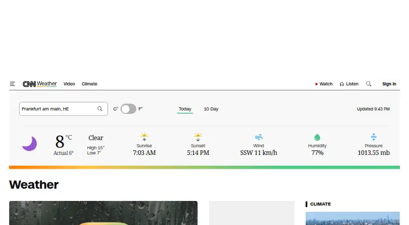 CNN Weather's website