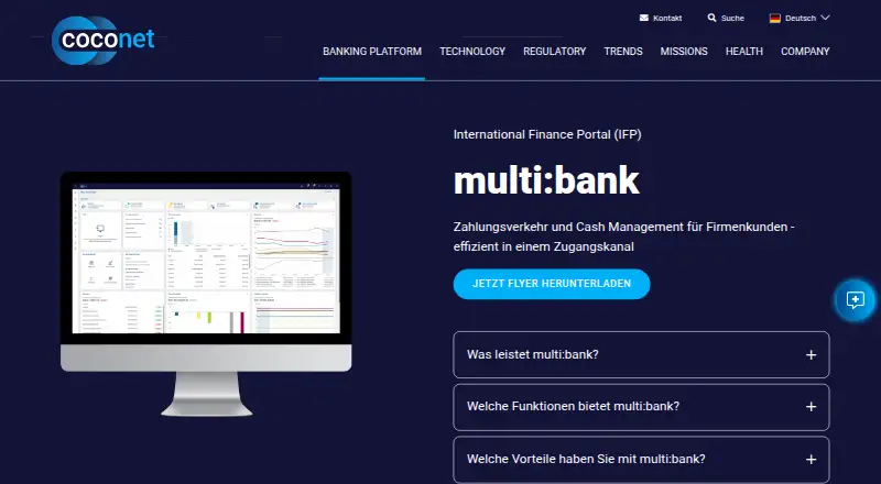 CoCoNet multi:bank's website