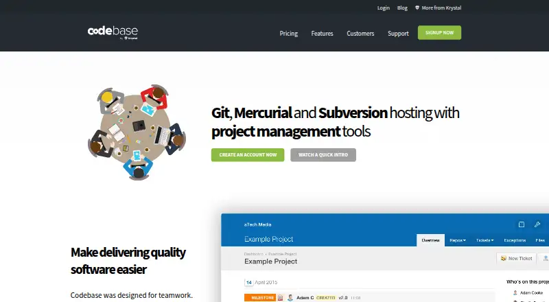 Codebase's website