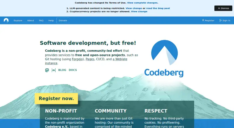 Codeberg's website
