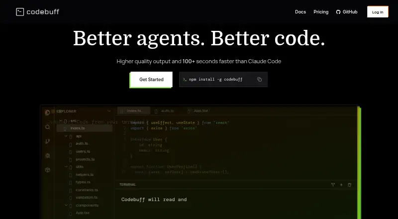 Codebuff's website
