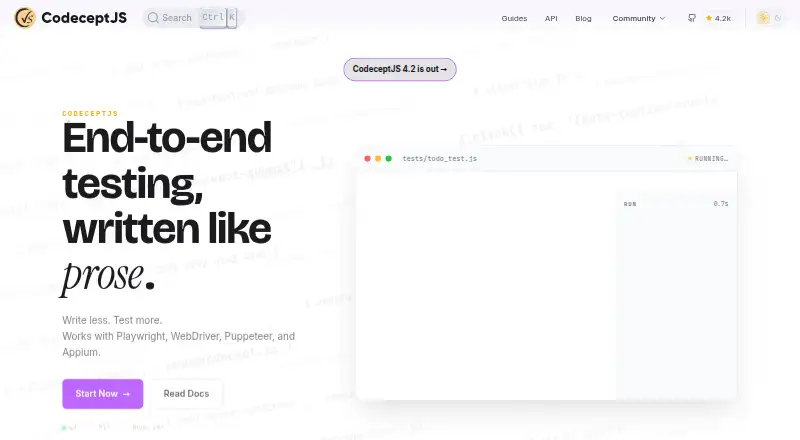 CodeceptJS's website