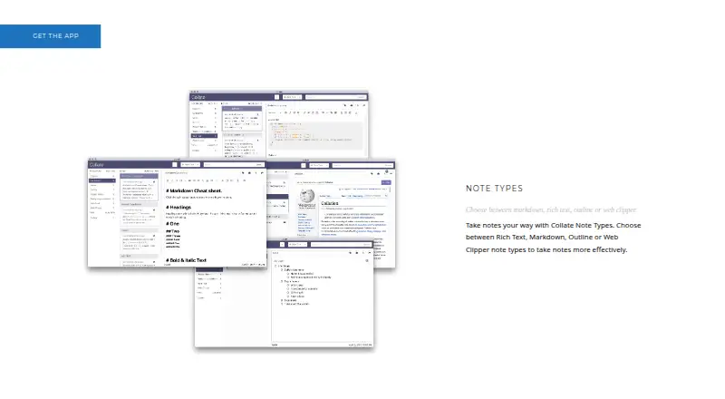 The Collate homepage