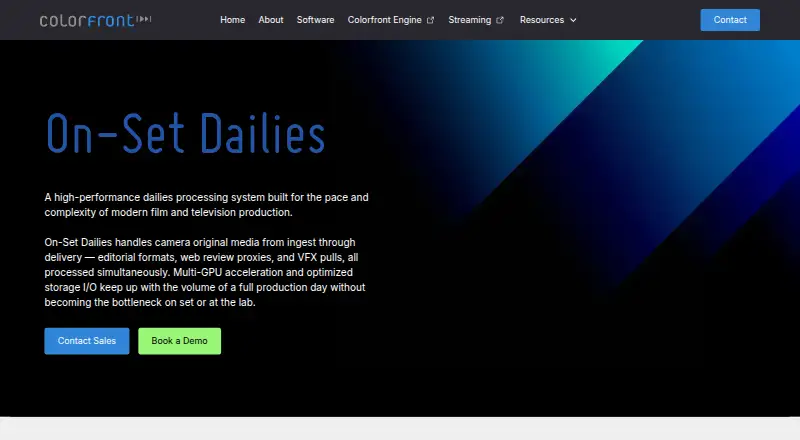 Colorfront On-Set Dailies's website