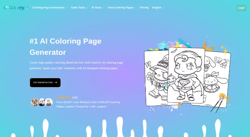 The Colorify AI homepage