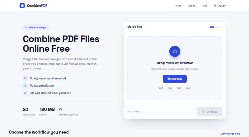 CombinePDF's website