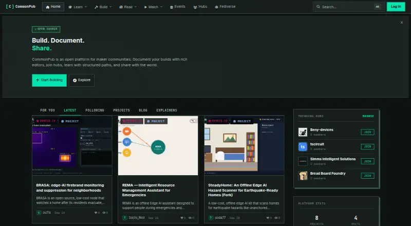 The CommonPub homepage