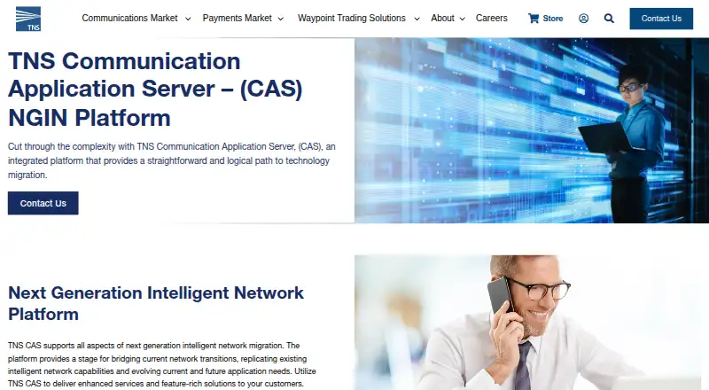 TNS Communication Application Server's website
