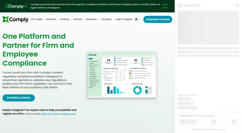 Comply (formerly ComplySci)'s website