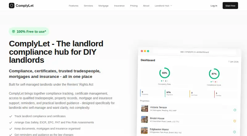 ComplyLet's website